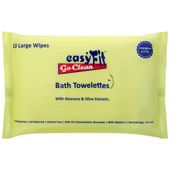 EasyFit Goclean Bath Towelettes (10 Wet Wipes)